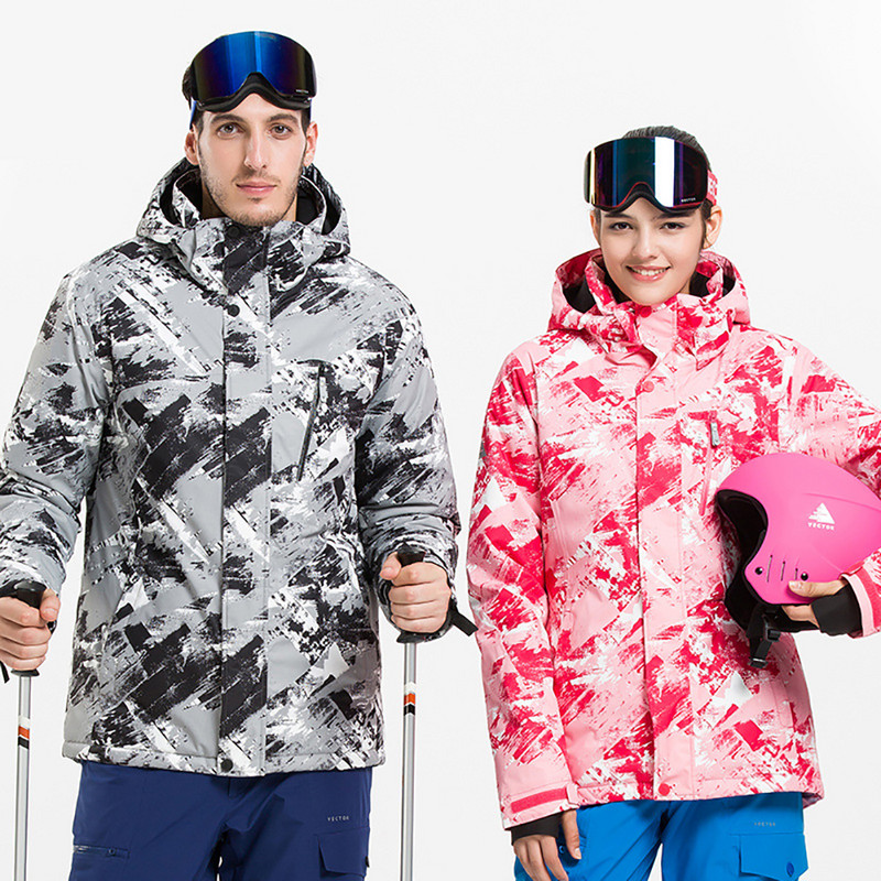 VECTOR Slidinėjimo Striukės Moteriškos Vyriškos Snieglentės Paltas Žiemos Žygio Stovyklavietės Įranga Neperšlampamas Atšilimas Spausdinimas Drabužiai Slidinėjimo Kostiumas