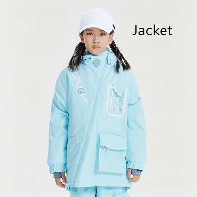 Vaikų slidinėjimo striukė mergaičių slidinėjimo kostiumas snieglenčių striukė berniukams vandeniui atsparus medvilninis vaikiškas slidinėjimo kostiumas žieminiai drabužiai terminis viršutinis gaubtas su užtrauktuku