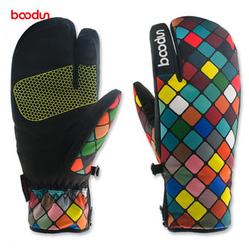 Boodun Winter Outdoor Sport Ανδρικά Γυναικεία Γάντια Σκι Αντιανεμικά Αδιάβροχα Αντιολισθητικά Γάντια Snowboard Βαμβακερά ζεστά γάντια