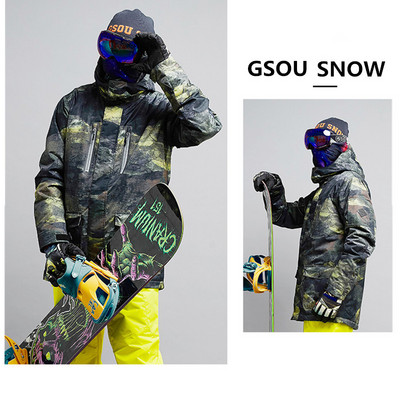 Zimná športová bunda značky Gsou Snow, teplá, pre mužov, snowboardová, nepremokavá, vetruodolná, horská, lyžiarska, športová, zimná