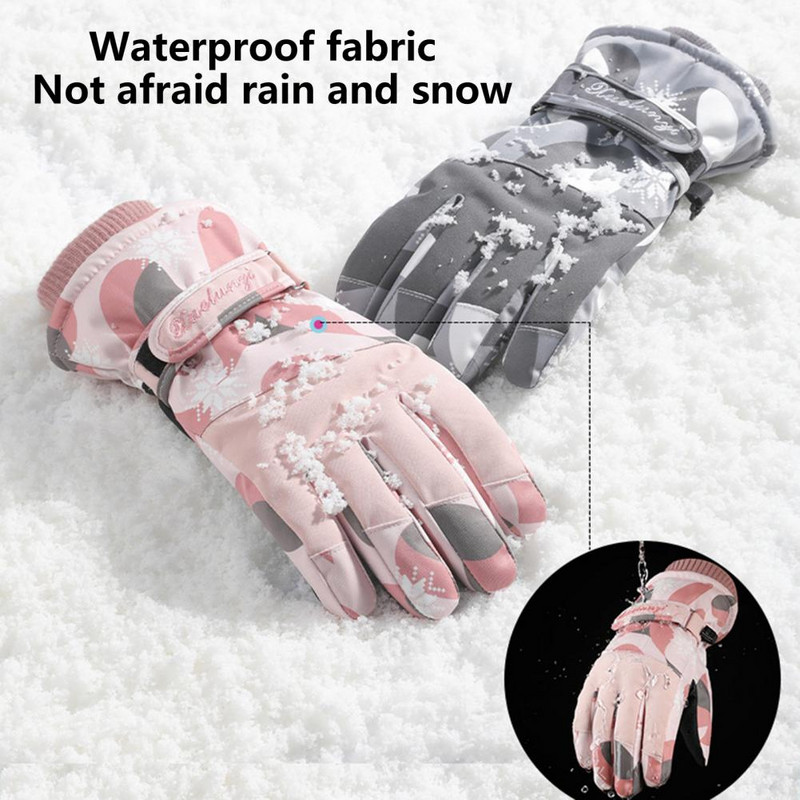 1 pora slidinėjimo pirštinių 2 viename plataus naudojimo vandeniui atsparios žiemos sporto moteriškos kumštinės pirštinės motociklams