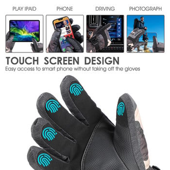 WEST BIKING Ski Snowboard Gloves 3M Thinsulate Winter Warm Cycling Gloves Αδιάβροχα γάντια Snowmobile με οθόνη αφής