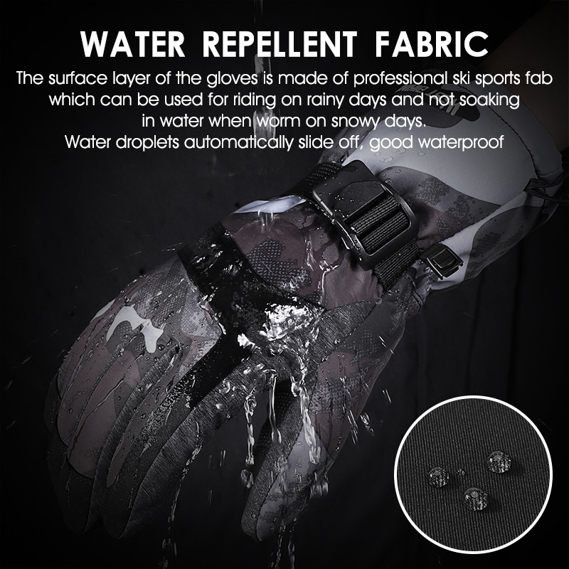 WEST BIKING Slidinėjimo snieglenčių pirštinės 3M Thinsulate žiemos šiltos motociklininkų pirštinės, vandeniui atsparios jutiklinio ekrano snieglenčių pirštinės
