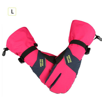 Mănuși de schi, iarnă, impermeabile, calde, groase, ecran tactil, mănuși cu trei degete, pentru bărbați, femei, ciclism, alpinism în aer liber