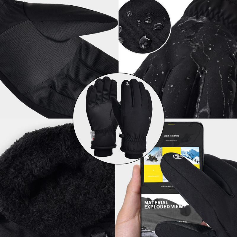 Neperšlampamos žieminės pirštinės Jutiklinis ekranas Neperšlampamos vėjui atsparios pirštinės Lauko Sportas Šiltas Važiavimas Dviračiu Slidinėjimo Pirštinės Pilnas pirštas