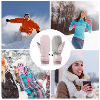 Ски ръкавици 1 чифт водоустойчиви ски ръкавици за сняг Зимни термични ръкавици Меки и удобни топли ръкавици за открито