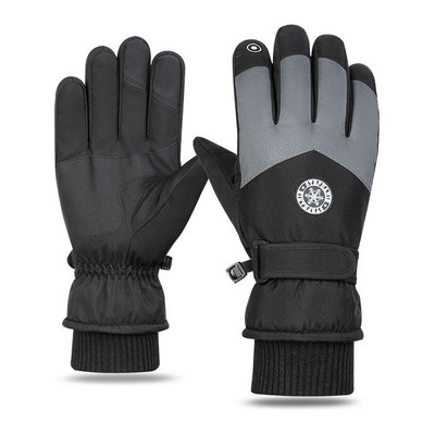 Naujos slidinėjimo pirštinės vyrams ir moterims, važiuojantiems motociklais Apsaugos nuo vandens purslų jutiklinis ekranas, neslystantis ir aksominis vėjui atsparus žieminis