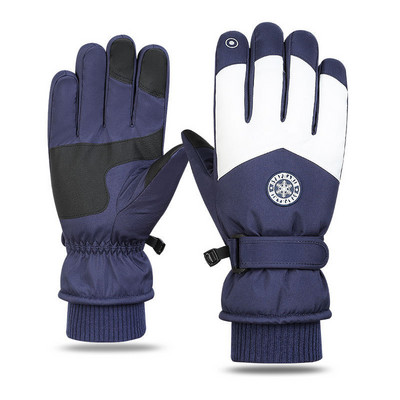 Naujos slidinėjimo pirštinės vyrams ir moterims, važiuojantiems motociklais Apsaugos nuo vandens purslų jutiklinis ekranas, neslystantis ir aksominis vėjui atsparus žieminis