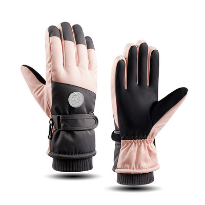 Naujos slidinėjimo pirštinės vyrams ir moterims, važiuojantiems motociklais Apsaugos nuo vandens purslų jutiklinis ekranas, neslystantis ir aksominis vėjui atsparus žieminis