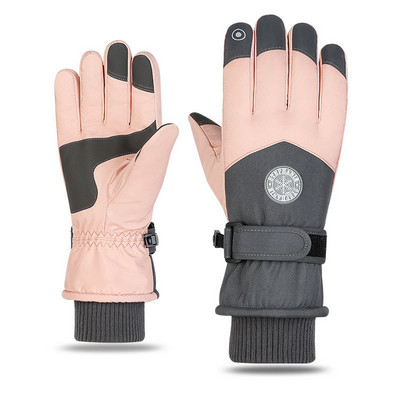 Naujos slidinėjimo pirštinės vyrams ir moterims, važiuojantiems motociklais Apsaugos nuo vandens purslų jutiklinis ekranas, neslystantis ir aksominis vėjui atsparus žieminis