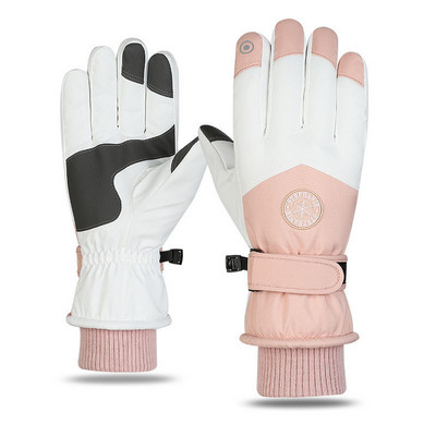 Naujos slidinėjimo pirštinės vyrams ir moterims, važiuojantiems motociklais Apsaugos nuo vandens purslų jutiklinis ekranas, neslystantis ir aksominis vėjui atsparus žieminis