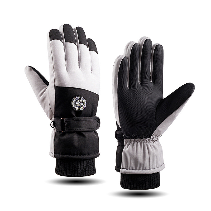 Naujos slidinėjimo pirštinės vyrams ir moterims, važiuojantiems motociklais Apsaugos nuo vandens purslų jutiklinis ekranas, neslystantis ir aksominis vėjui atsparus žieminis