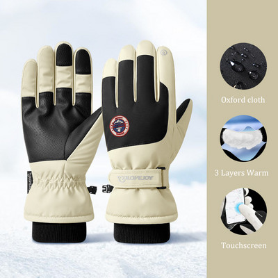 Muškarci Žene Skijaške rukavice Unutarnje 5 prstiju Zimske biciklističke trčanje Snowboard Vožnja Sportske rukavice Vjetrootporne debele rukavice za snijeg