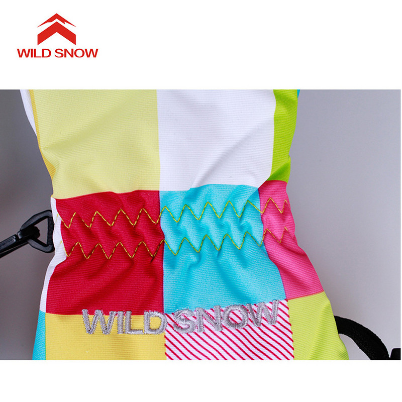 Wild Snow 2018 Visiškai naujos vaikiškos slidinėjimo pirštinės, atsparios vėjui, vandeniui atsparios šiltos, kvėpuojančios pirštinės Nemokamas pristatymas