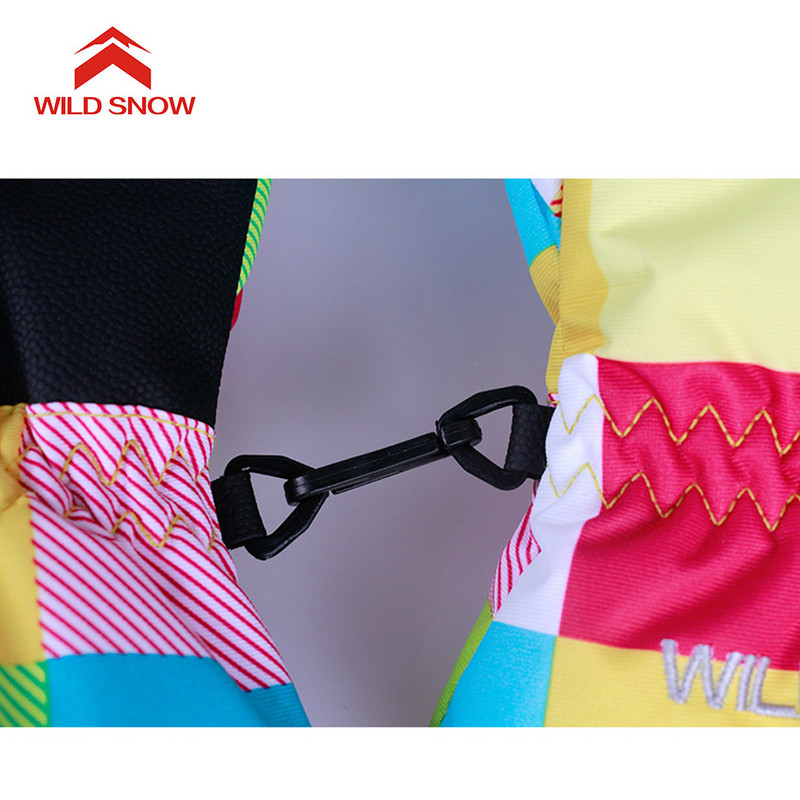 Wild Snow 2018 Visiškai naujos vaikiškos slidinėjimo pirštinės, atsparios vėjui, vandeniui atsparios šiltos, kvėpuojančios pirštinės Nemokamas pristatymas