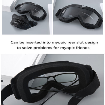 Колоездене Мотокрос Мотоциклетни очила Тактически ветроустойчиви очила Ски велосипед за мъже Маски за каска с отворено лице Сваляща се UV защита