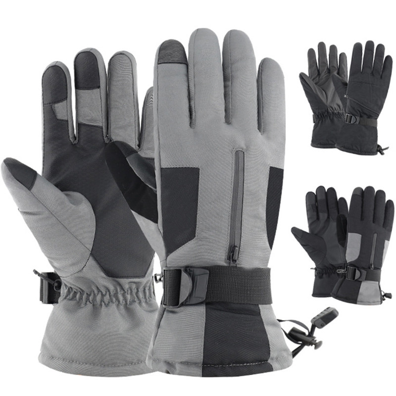 Žieminės vandeniui atsparios slidinėjimo pirštinės vyrams Moteriškos vėjui atsparios pirštinės lauko sportui šiltos, nepraleidžiančios sagties dviračių slidinėjimo MTB pirštinės