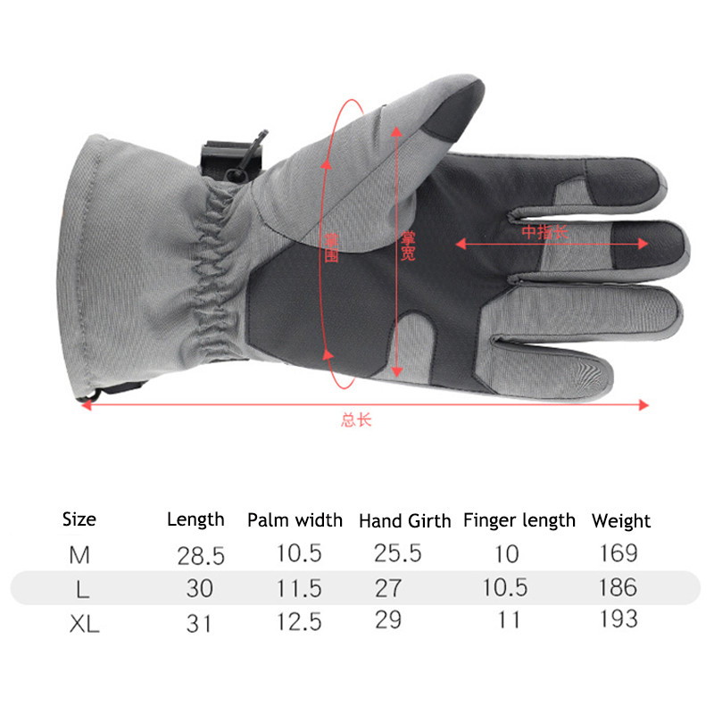 Žieminės vandeniui atsparios slidinėjimo pirštinės vyrams Moteriškos vėjui atsparios pirštinės lauko sportui šiltos, nepraleidžiančios sagties dviračių slidinėjimo MTB pirštinės