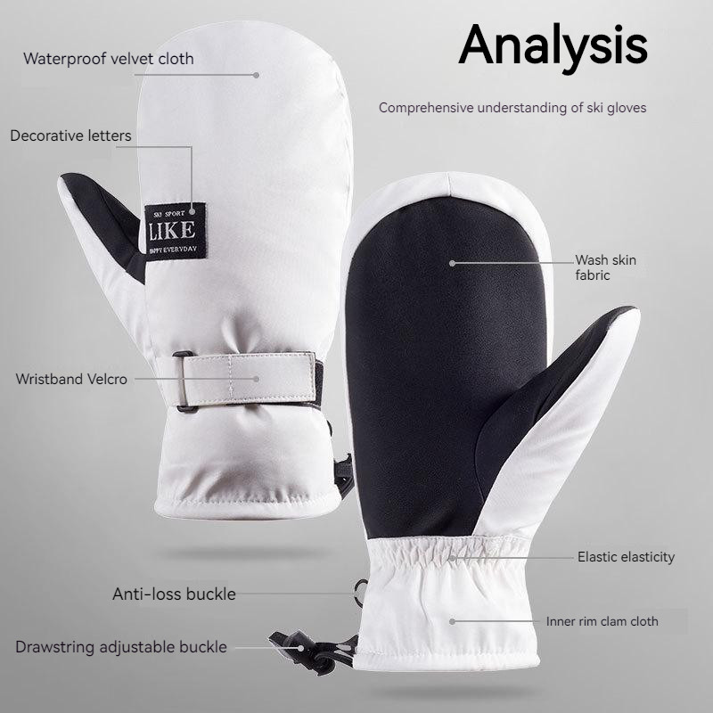 Žiemos šiltos slidinėjimo pirštinės Vyrai Moterys Lauke Neperšlampamas vėjas sustorėjęs jutiklinis ekranas Bėgimas dviratininkai Jojimas snieglenčių pirštinės Sportinės kumštinės pirštinės