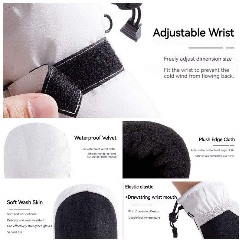 Žiemos šiltos slidinėjimo pirštinės Vyrai Moterys Lauke Neperšlampamas vėjas sustorėjęs jutiklinis ekranas Bėgimas dviratininkai Jojimas snieglenčių pirštinės Sportinės kumštinės pirštinės