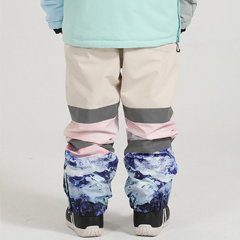 Мъжки, дамски извънгабаритни ски панталони Зимни външни топли ветроустойчиви водоустойчиви светлоотразителни панталони за сноуборд Дамски мъжки ски панталони