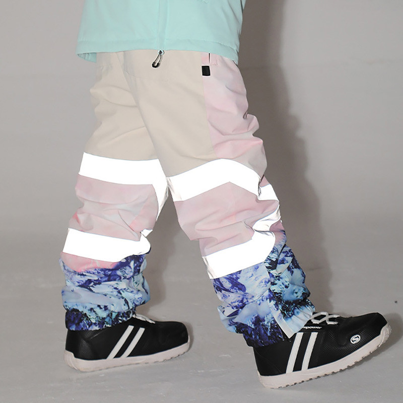 Muškarci Žene Prevelike skijaške hlače Zimske vanjske tople vodootporne vodootporne reflektirajuće hlače za snowboarding Ženske muške skijaške hlače