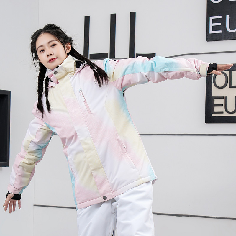 Goexplore Moterų slidinėjimo snieglenčių striukės Vilnos gobtuvas kalnų vandeniui atsparus vėjui atsparus sniego paltas