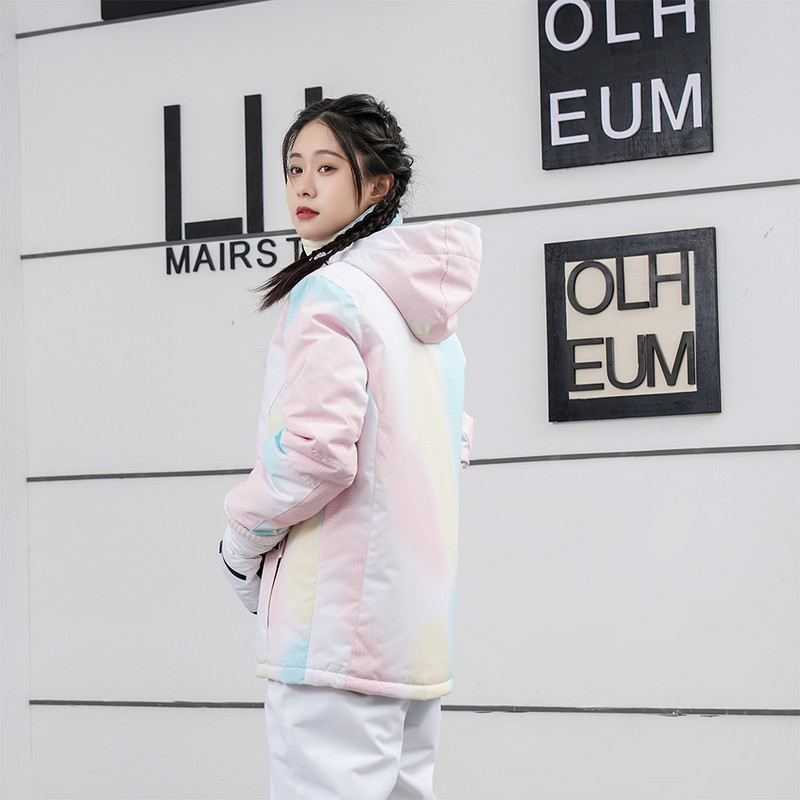 Goexplore Moterų slidinėjimo snieglenčių striukės Vilnos gobtuvas kalnų vandeniui atsparus vėjui atsparus sniego paltas