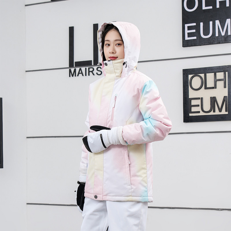 Goexplore Moterų slidinėjimo snieglenčių striukės Vilnos gobtuvas kalnų vandeniui atsparus vėjui atsparus sniego paltas