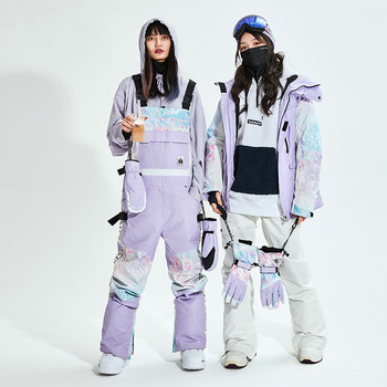 2022 Νέο κορυφαίο μπουφάν για σκι Γυναικεία σπορ για εξωτερικούς χώρους Σνόουμπορντ Μπουφάν Ανδρικά ζεστά χειμωνιάτικα παλτό με κουκούλα αντιανεμική στολή σκι
