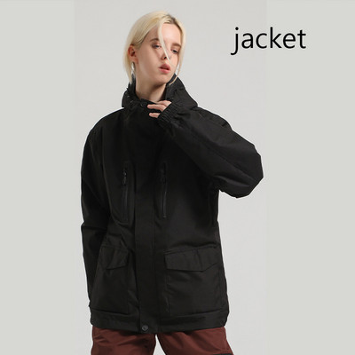 2023 m. žiemos nauja viršutinė slidinėjimo striukė Moteriška lauko sportinė snieglenčių striukė Šiltas slidinėjimo kostiumas su gobtuvu, vėjui atspari vandeniui atspari apranga