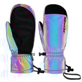 Lazerinės atspindinčios slidinėjimo pirštinės, faneruotos dvigubos lentos, atsparios vandeniui ir sunkiai nešiojamos šiltos pirštinės, slidinėjimo įranga