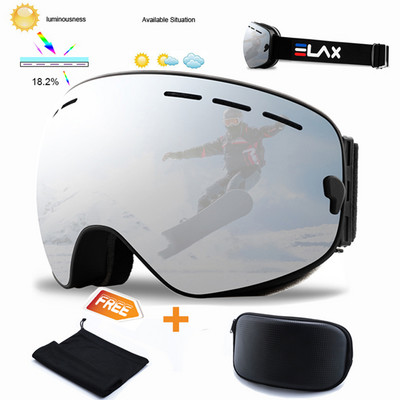 Lyžiarske okuliare s UV400 ochranou proti zahmlievaniu, sada s rýchlou výmenou šošoviek a puzdra, oblečenie na snowboarding, lyžiarska maska, okuliare, lyžovanie, zimné oblečenie, príslušenstvo na snowboarding