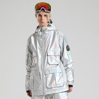 Μπουφάν σκι Γυναικεία στολή σκι Χειμερινό μπουφάν για χιόνι Ανδρικό μπουφάν για Snowboard Αδιάβροχο αντανακλαστικό υπαίθριο σκι αντιανεμικό γυναικείο παλτό σκι