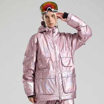 Μπουφάν σκι Γυναικεία στολή σκι Χειμερινό μπουφάν για χιόνι Ανδρικό μπουφάν για Snowboard Αδιάβροχο αντανακλαστικό υπαίθριο σκι αντιανεμικό γυναικείο παλτό σκι