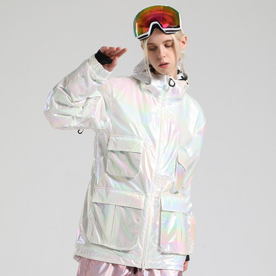 Lyžiarska bunda pre ženy, lyžiarsky oblek, zimná snehová bunda pre mužov, snowboardová bunda, nepremokavá reflexná outdoorová lyžiarska vetruodolná dámska lyžiarska bunda