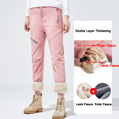 Vyrai Moterys Žieminiai Neperšlampami Snieglentės Vilnos storos Šiltos Kelnės Lauke Kelnės žygiams Slidinėjimo apranga