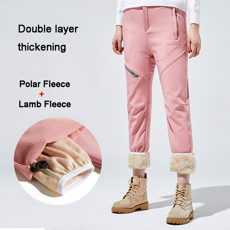 Vyrai Moterys Žieminiai Neperšlampami Snieglentės Vilnos storos Šiltos Kelnės Lauke Kelnės žygiams Slidinėjimo apranga
