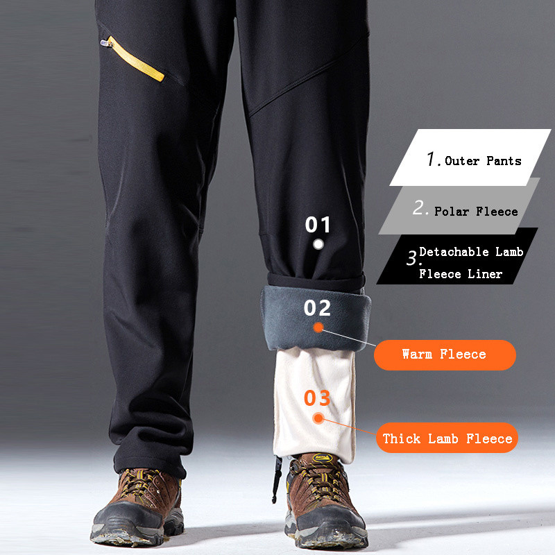Vyrai Moterys Žieminiai Neperšlampami Snieglentės Vilnos storos Šiltos Kelnės Lauke Kelnės žygiams Slidinėjimo apranga