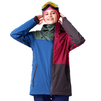 Дамско ски яке с качулка с марка RUNNING RIVER Висококачествено професионално спортно облекло Дамски якета за открито с цветни блокове N7420N