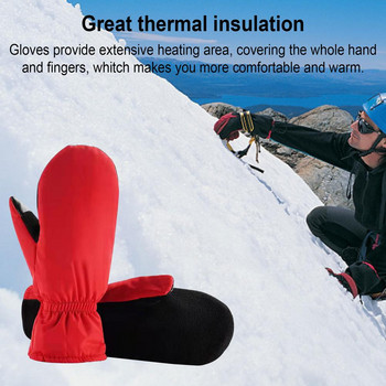USB нагревателни ръкавици Водоустойчиви термоизолирани нагреваеми ръкавици за зимни спортове на открито, катерене, туризъм, термични нагреватели за ръце