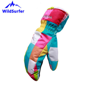 WildSurfer Детски ръкавици за ски Ръкавици за сноуборд Ръкавици за зима на открито Спортни ръкавици за сняг Момчета Момичета Водоустойчиви топли ски ръкавици W305