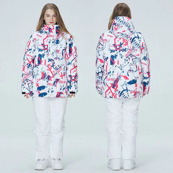 2023 Нови дамски комплект мъжки ски якета и панталони Ветроустойчиви водоустойчиви костюми за сняг Външни зимни топли ски костюми за сноуборд