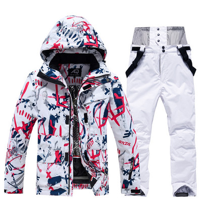 Set de jachete și pantaloni de schi pentru bărbați și femei, 2023, costum de zăpadă, rezistent la vânt, în aer liber, iarnă, pentru snowboard, costume de schi