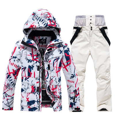 Set de jachete și pantaloni de schi pentru bărbați și femei, 2023, costum de zăpadă, rezistent la vânt, în aer liber, iarnă, pentru snowboard, costume de schi