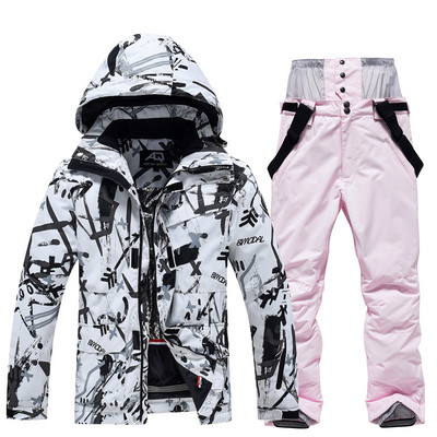 Set de jachete și pantaloni de schi pentru bărbați și femei, 2023, costum de zăpadă, rezistent la vânt, în aer liber, iarnă, pentru snowboard, costume de schi