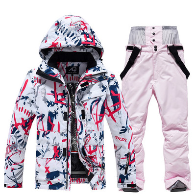 Set de jachete și pantaloni de schi pentru bărbați și femei, 2023, costum de zăpadă, rezistent la vânt, în aer liber, iarnă, pentru snowboard, costume de schi