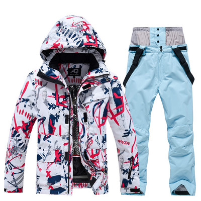 Set de jachete și pantaloni de schi pentru bărbați și femei, 2023, costum de zăpadă, rezistent la vânt, în aer liber, iarnă, pentru snowboard, costume de schi