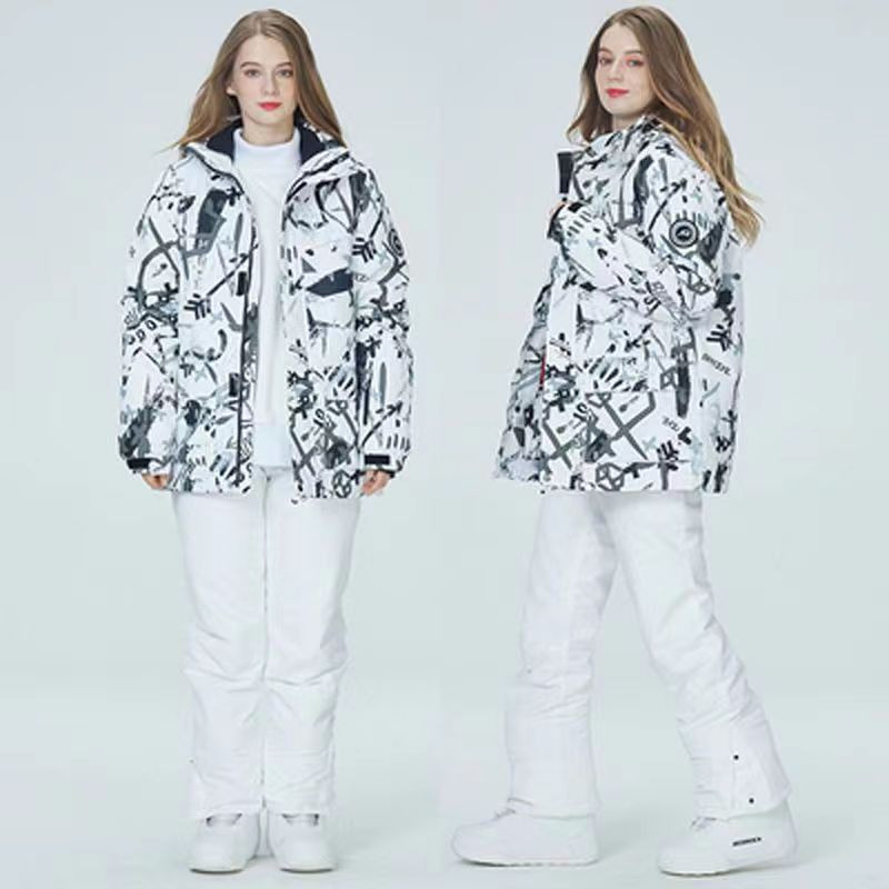 Set de jachete și pantaloni de schi pentru bărbați și femei, 2023, costum de zăpadă, rezistent la vânt, în aer liber, iarnă, pentru snowboard, costume de schi