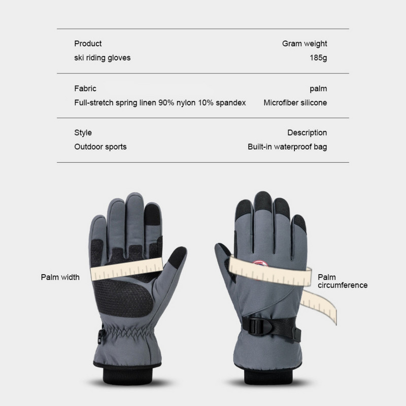 Skijaške rukavice za motocikle Vodootporne termo rukavice od flisa Snowboard Rukavice za motorne sanke Muške zimske rukavice za bicikl na snijegu